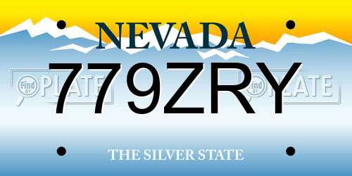 779ZRY Nevada License Plate