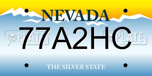 77A2HC Nevada License Plate