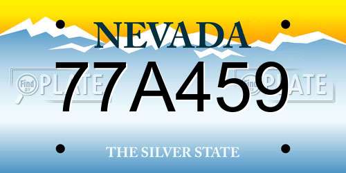 77A459 Nevada License Plate