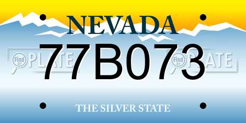 77B073 Nevada License Plate