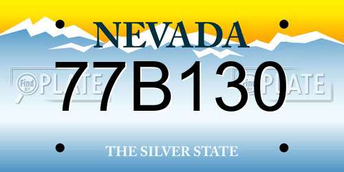 77B130 Nevada License Plate