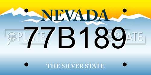 77B189 Nevada License Plate