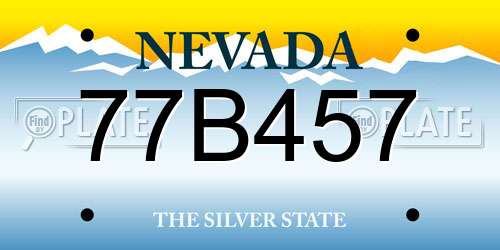 77B457 Nevada License Plate