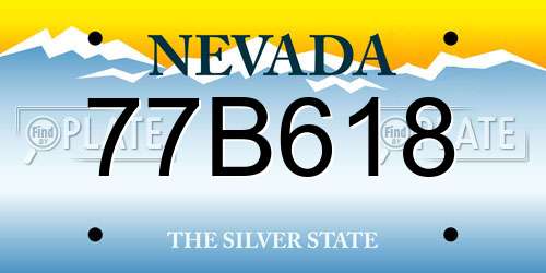 77B618 Nevada License Plate