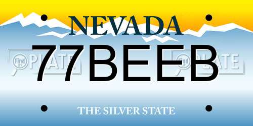 77BEEB Nevada License Plate