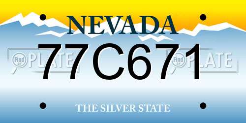 77C671 Nevada License Plate