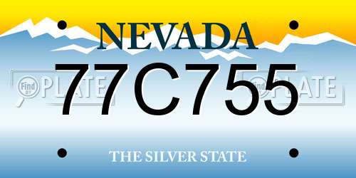 77C755 Nevada License Plate