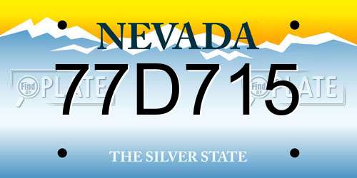 77D715 Nevada License Plate