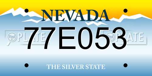 77E053 Nevada License Plate