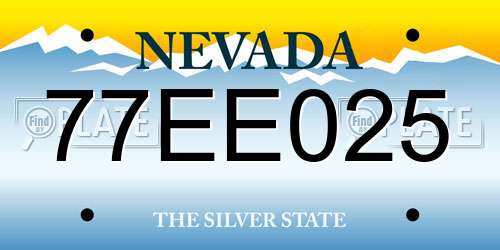 77EE025 Nevada License Plate