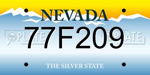 77F209 Nevada License Plate