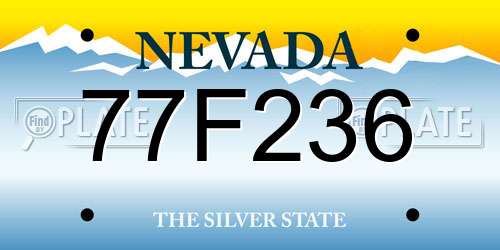 77F236 Nevada License Plate