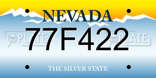 77F422 Nevada License Plate