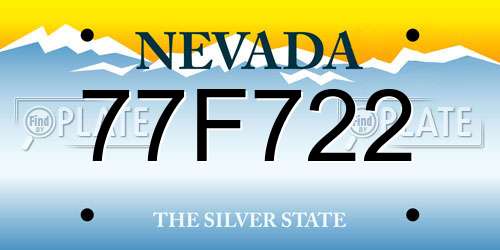 77F722 Nevada License Plate