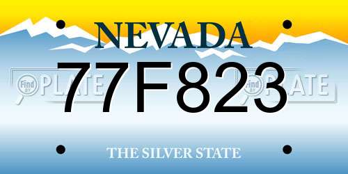 77F823 Nevada License Plate