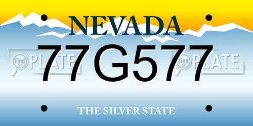 77G577 Nevada License Plate