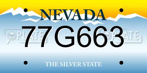 77G663 Nevada License Plate