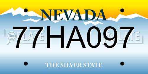 77HA097 Nevada License Plate