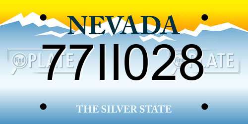 77II028 Nevada License Plate
