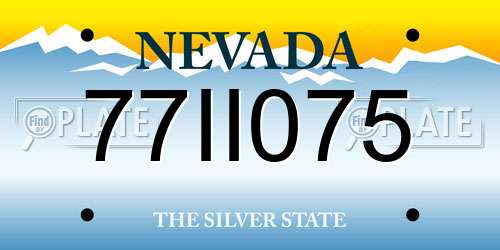 77II075 Nevada License Plate