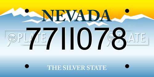 77II078 Nevada License Plate