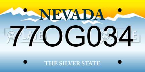 77OG034 Nevada License Plate