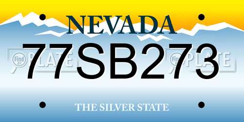 77SB273 Nevada License Plate