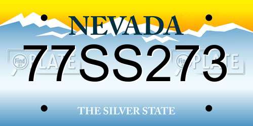 77SS273 Nevada License Plate