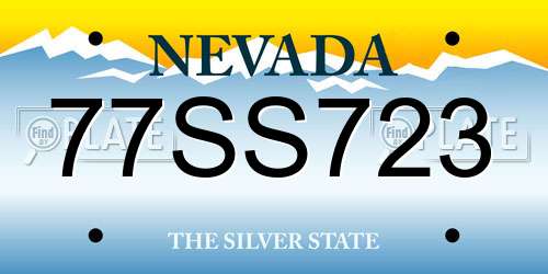 77SS723 Nevada License Plate