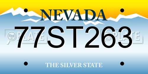 77ST263 Nevada License Plate