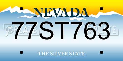 77ST763 Nevada License Plate