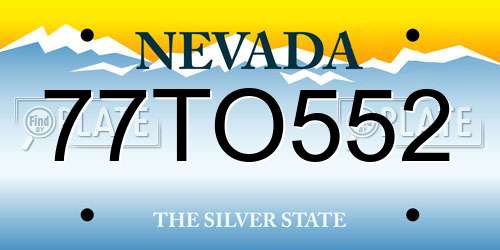 77TO552 Nevada License Plate