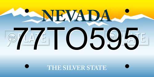 77TO595 Nevada License Plate