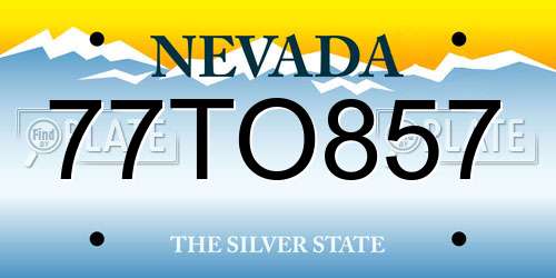 77TO857 Nevada License Plate
