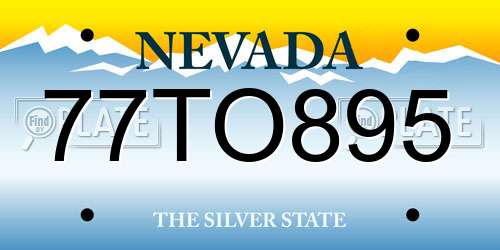 77TO895 Nevada License Plate