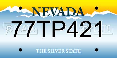 77TP421 Nevada License Plate
