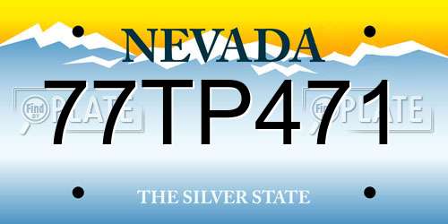 77TP471 Nevada License Plate