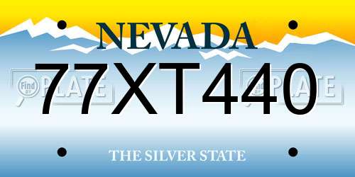 77XT440 Nevada License Plate
