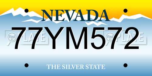 77YM572 Nevada License Plate