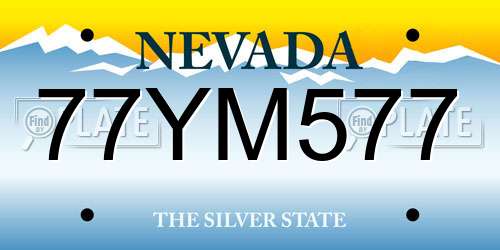 77YM577 Nevada License Plate