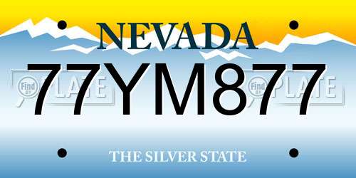 77YM877 Nevada License Plate
