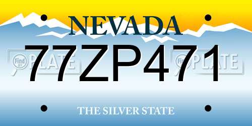 77ZP471 Nevada License Plate