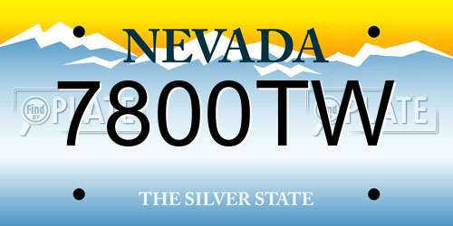 7800TW Nevada License Plate