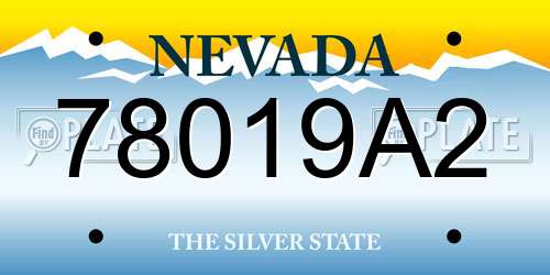 78019A2 Nevada License Plate