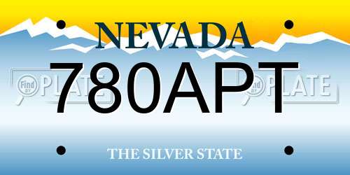 780APT Nevada License Plate