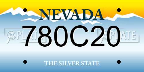 780C20 Nevada License Plate
