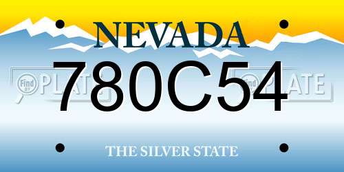 780C54 Nevada License Plate