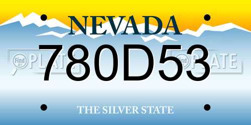 780D53 Nevada License Plate