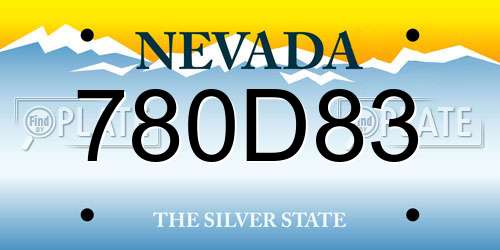780D83 Nevada License Plate