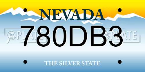 780DB3 Nevada License Plate